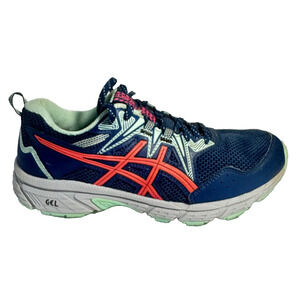 ASICS Women’s Gel Trail Running Shoes Size 7 Blue Coral Mint Athletic Comfort